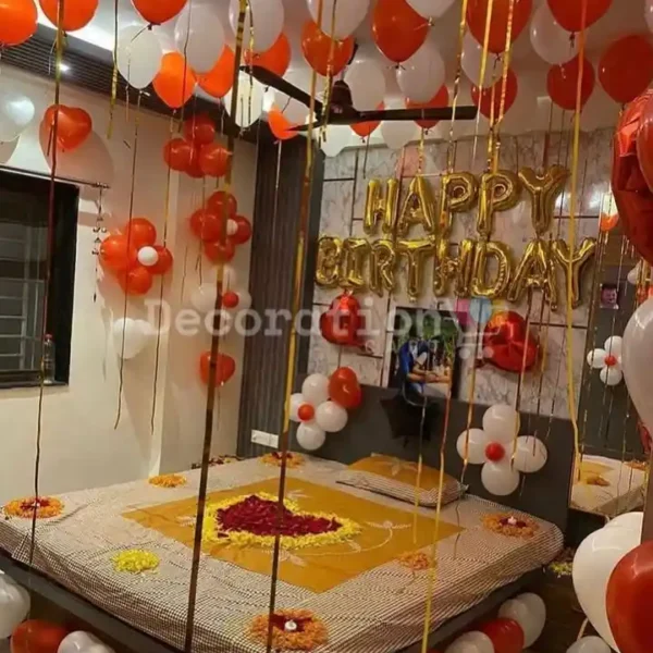 Heart of Roses – Red & White Birthday Room Setup