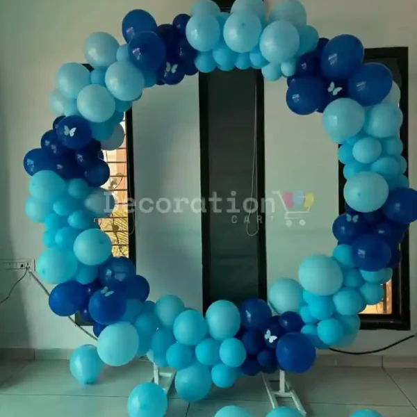 Blue Butterfly Balloon Ring With Minimalist Backdrop